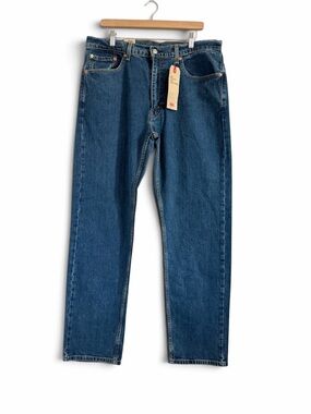 NWT Levi's Classic 505 Dark Blue Straight Jeans 36 32